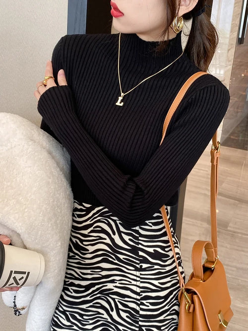 Casual Knit Turtleneck Sweater