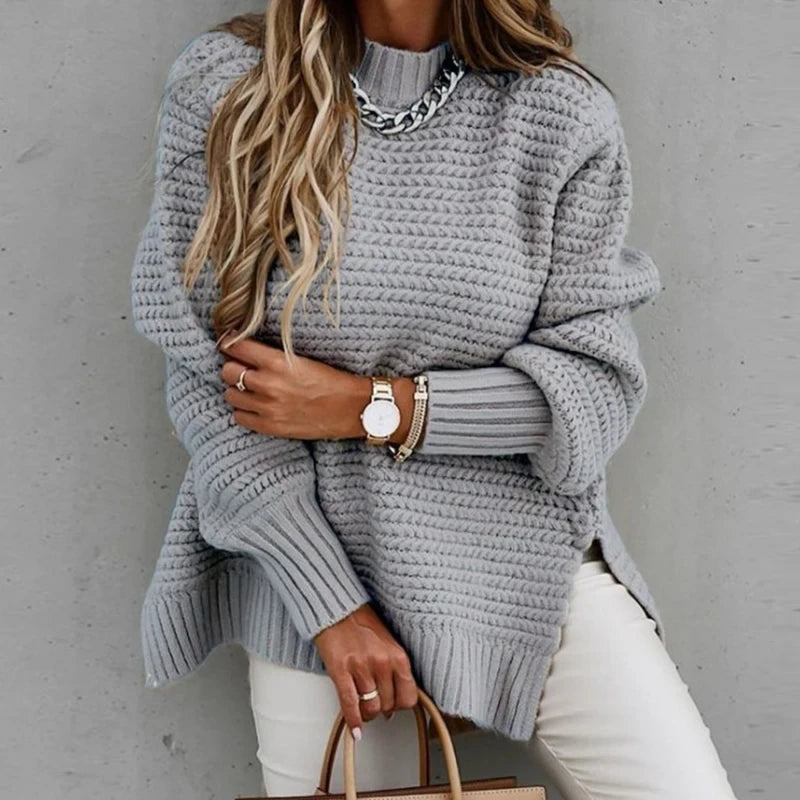 Knitted Mock Neck Sweater
